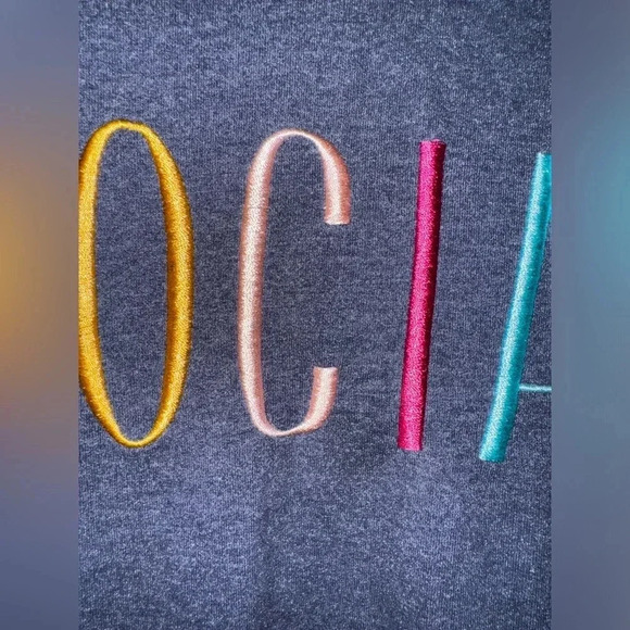 WildFox SOCIAL French terry crewneck sweatshirt hoodie navy size M - Picture 7 of 11